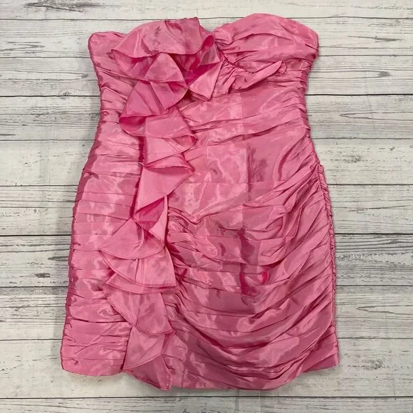 Dolly & Delicious Dresses | Dolly & Delicious Extreme Ruffle Micro Mini Dress Pink Womens Size 8 New | Color: Pink | Size: 8 | Beyondexchange2'S